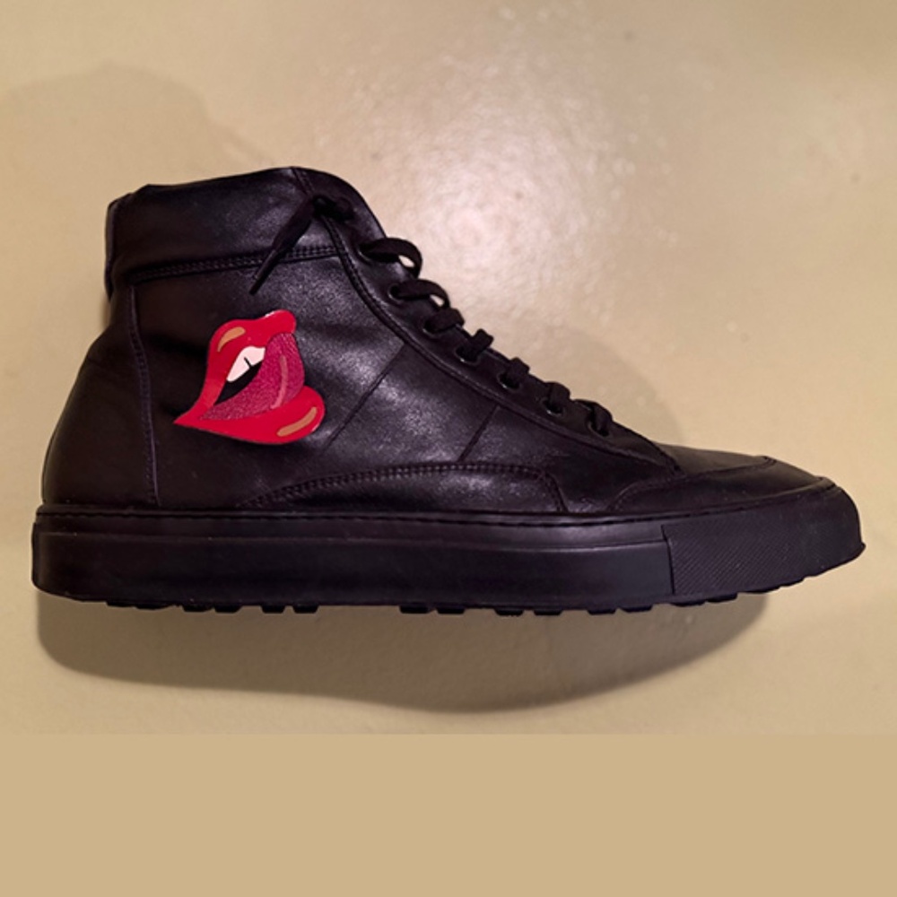 Men's Moretti Black High-Tops w/ Rolling Stones Logo